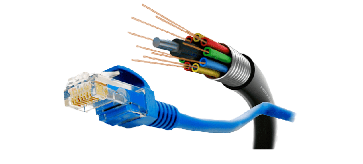 ethernet and fibre cable